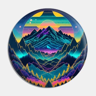 Neon Mountains Pin