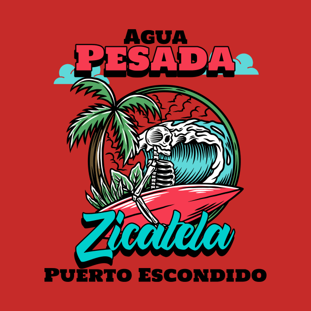 Agua Pesada Zicatela Puerto Escondido by Tropical Zen Printz