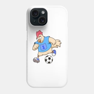 Cartoon chicken playing soccer Phone Case