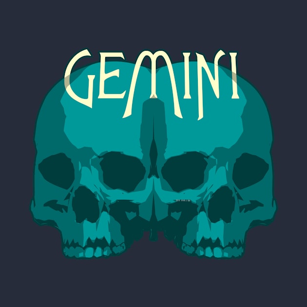 Gemini Blue Skulls by RyanJGillDesigns