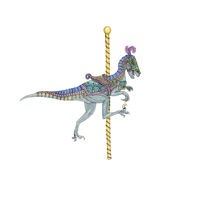 Carousel Dinosaur Raptor by paintedpansy