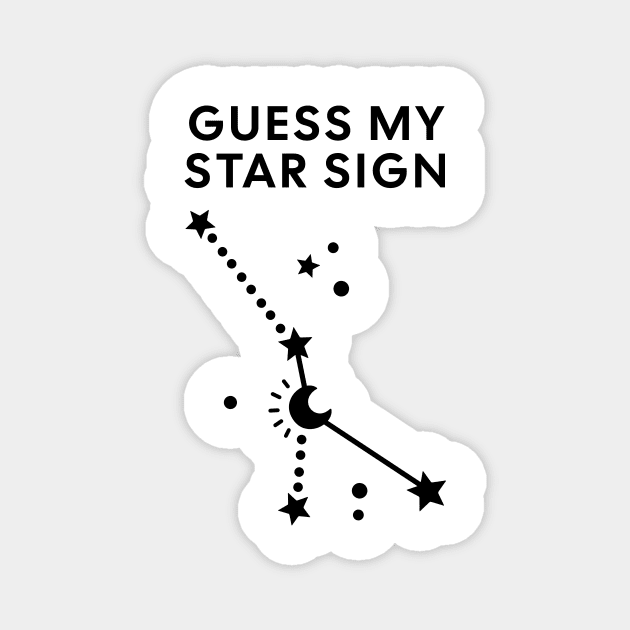 Guess My Star Sign – Cancer Zodiac, Astrology Constellation - Black Print Magnet by Designed By Marty