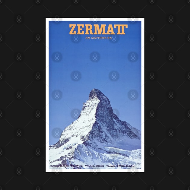 Zermatt am Matterhorn,Valais, Switzerland, Ski Poster by BokeeLee