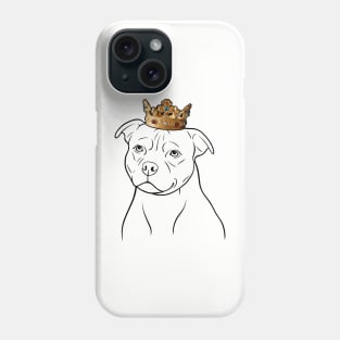 Staffordshire Bull Terrier Dog King Queen Wearing Crown Phone Case