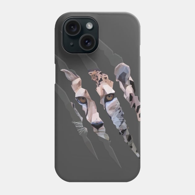 King Cheetah in Claw Marks Phone Case by ErinFCampbell