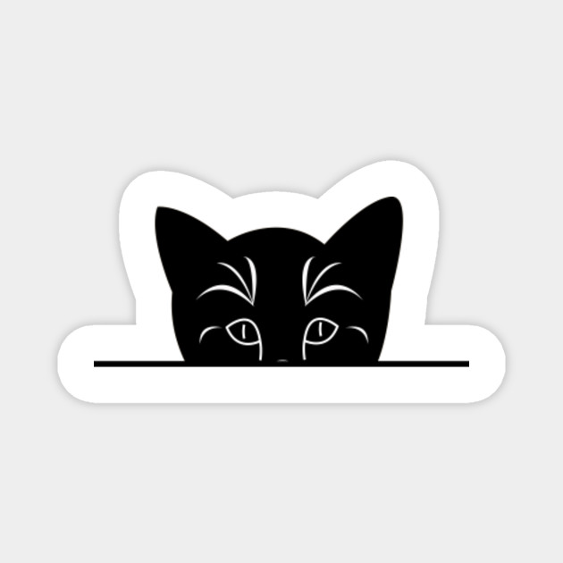 Black Cat Peeking Funny Shirt Pet Cats Magnet Teepublic