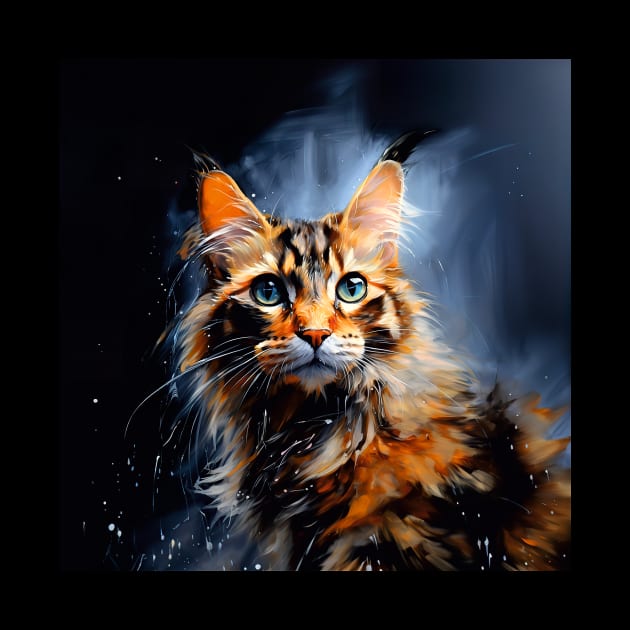 Calico cat art by Geminiartstudio