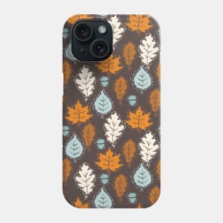 Linocut Autumn Fall Leaves Phone Case
