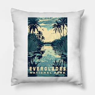 Everglades National Park Vintage Travel  Poster Pillow