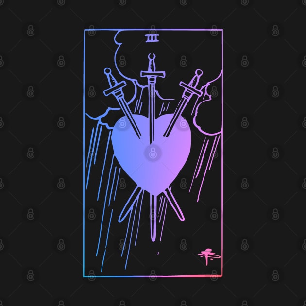 3 of Swords - Bi Pride - Tarot by queerenough