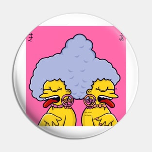 Simpsons WAP Megan thee Stallion Cardi B Patty and Selma Pin