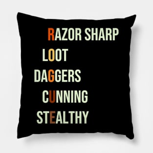 Rogue Assassin Class RPG Roleplaying Dungeon Pnp Meme Gift Pillow