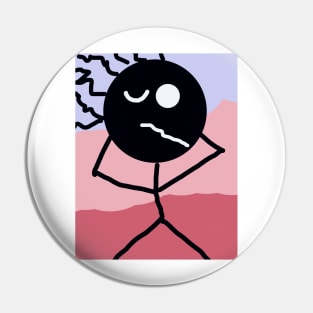 Kid Groovin' Stick Figure Pin