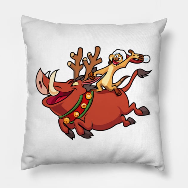 The Lion King Timon and Pumbaa Christmas Pillow by kyokyyosei