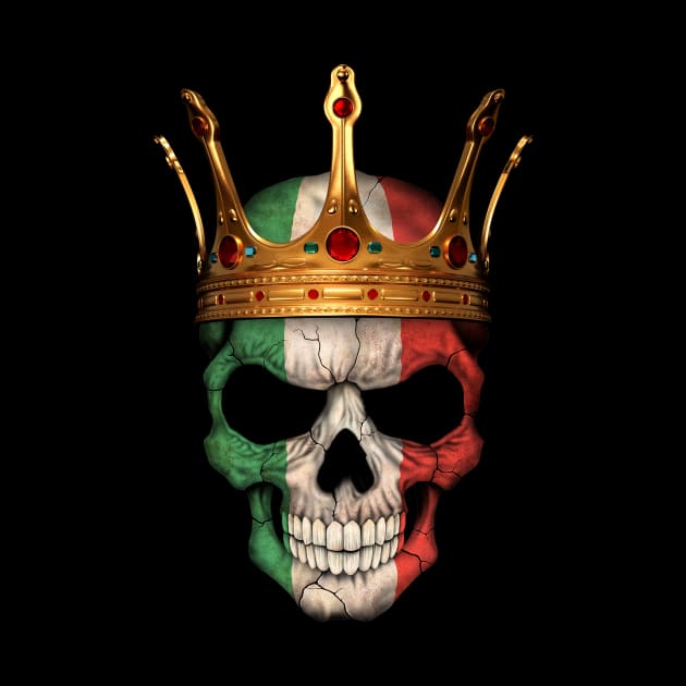 Italian Flag Skull with Crown by jeffbartels