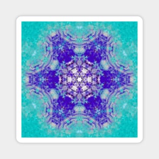 Digital Mandala Purple Blue and White Magnet