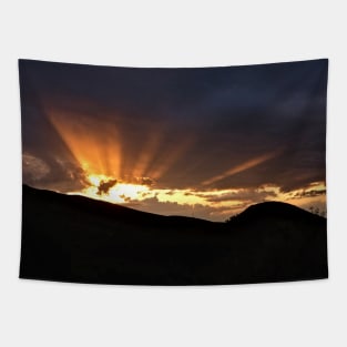 Sunset Sun Beams Golden Clouds Tapestry