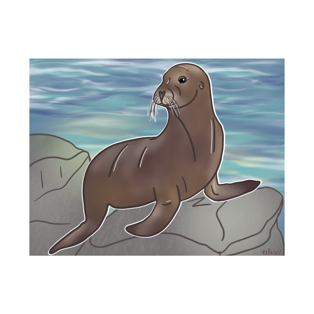 California Sea Lion by eeliseart