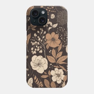 Hazelnut Brown Wildflower Floral Flower Design Phone Case