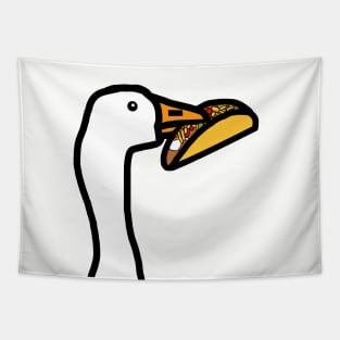 Portrait of a Gaming Goose Stealing a Taco Tapestry