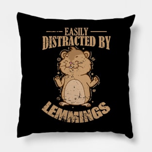 Easily Distracted by Lemmings Rodent Pillow