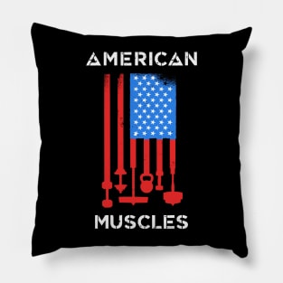 American Muscles - Workout Bodybuilder Gymrat Big Buff Bulking Hulk Athlete Lifting Weights Pillow