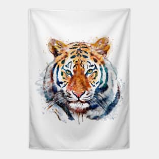 Tiger Head watercolor Tapestry