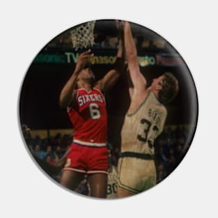 Larry Bird vs Julius Erving Vintage Pin