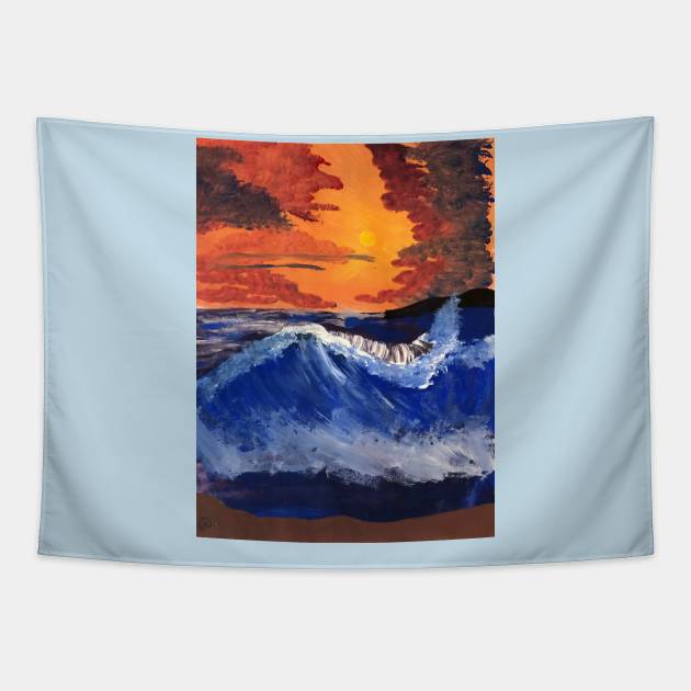 Crashing Waves Tapestry by Kbpaintingprints