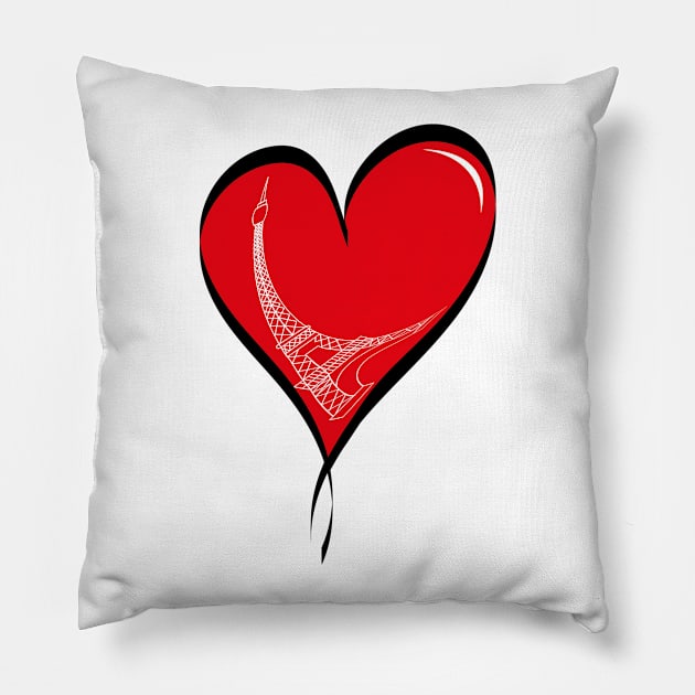 Just a Parisian Love Pillow by GraphicBazaar