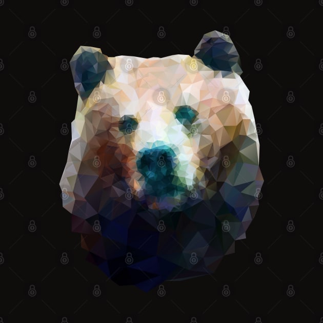 Dramabite Wild Bear Low Poly Geometric Minimalist Design by dramabite