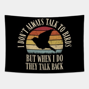 Talking Birds Lovers Retro Feather Funny Vintage Birds Pun Tapestry