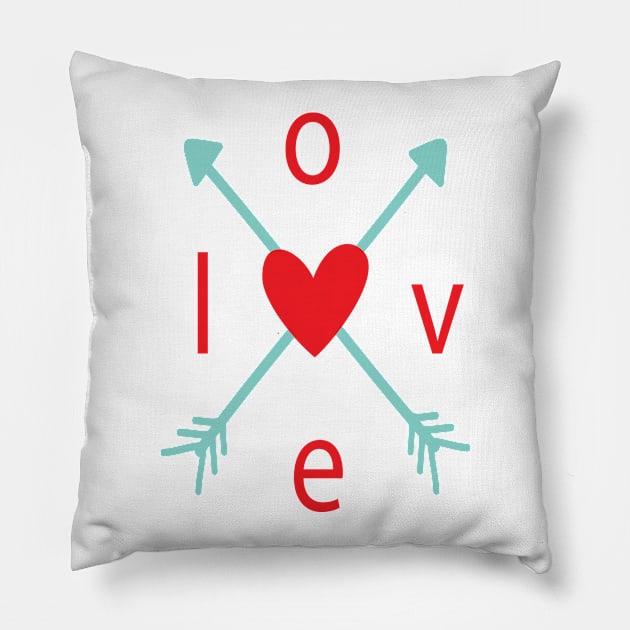 Love Arrow Pillow by JevLavigne