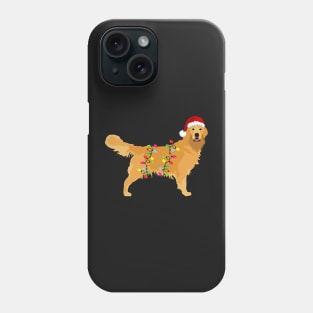 Golden Retriever Holiday Christmas Light - Golden Retriever Christmas in Santa Hat Holiday Santa Dog Phone Case