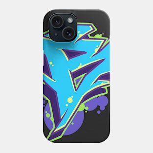 Letter B - Graffiti Street Art Style Blue Phone Case