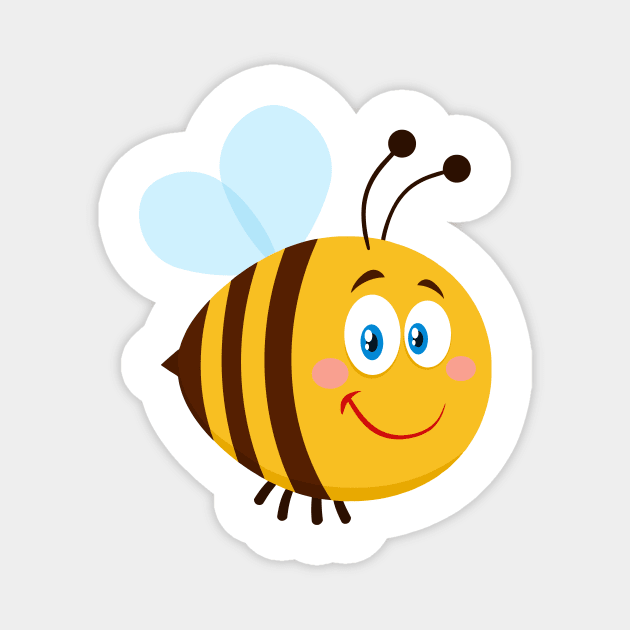 Cute Bee Cartoon Character Magnet by HitToon