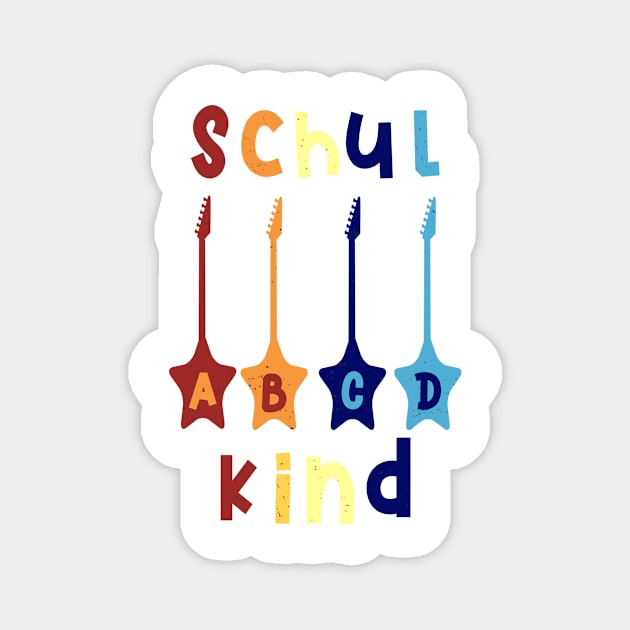 Schulkind ABCD Rockstar T shirt Magnet by chilla09