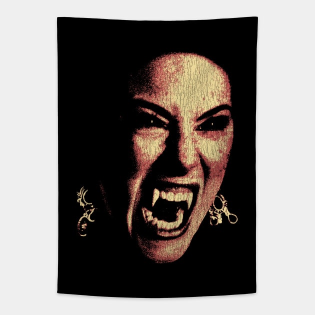 Retro Vampire Horror Tapestry by Suka Gitarsar