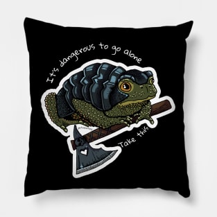 Battletoad in armor - black Pillow