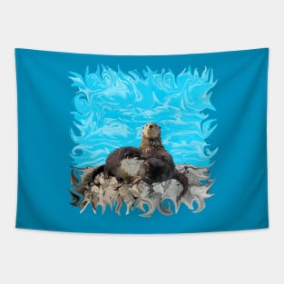 Where the River Meets the Sea Otters Tapestry