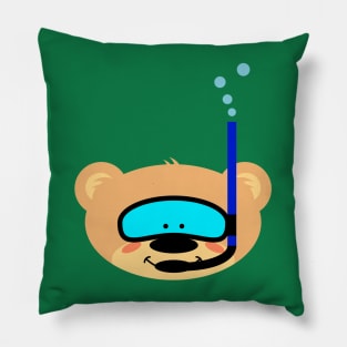 Teddy bear Diver with Diving Mask Pillow