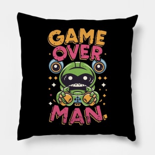 Game Over Man in Alien Invasion Style Pillow