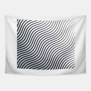 Wavy Lines Black And White Tapestry