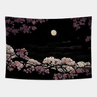 Moonlit Cherry Blossom 3 Tapestry