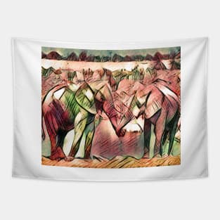 Elephant Couple Tapestry