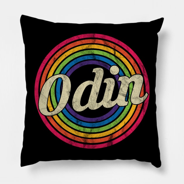 Odin - Retro Rainbow Faded-Style Pillow by MaydenArt