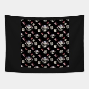 Beautiful Skull Pattern with lovely Tulips - CreateArtHistory Tapestry