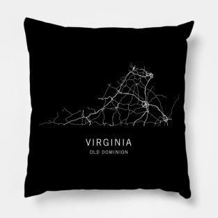 Virginia State Road Map Pillow