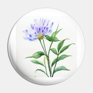 Blue Watercolor Flower - Spotted Pin