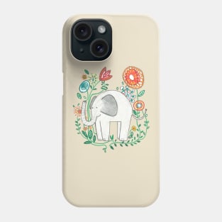 Elephant Among Flowers Phone Case